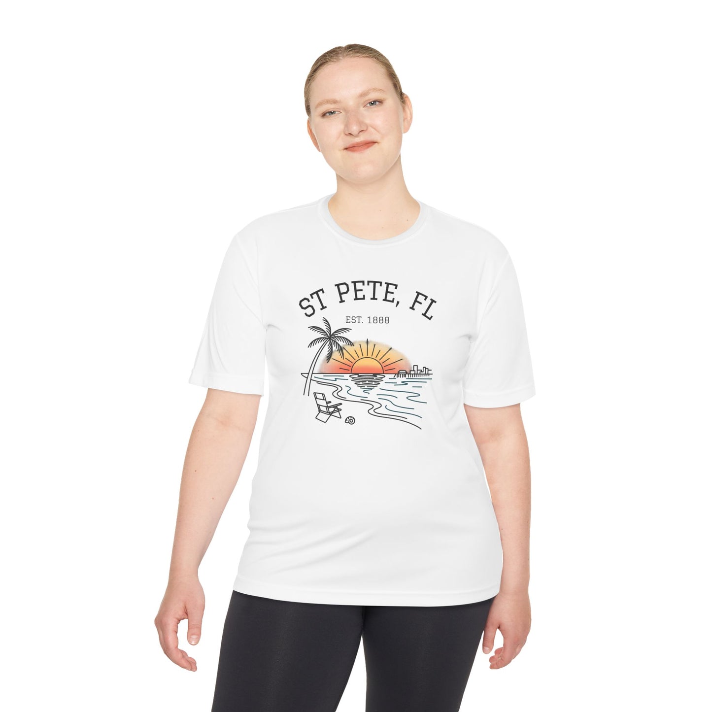 Quick Drying Moisture Wicking Tee - St Pete, FL Sunset Tee