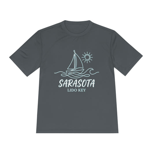 Sarasota Lido Key Sailboat Tee — Lightweight Moisture‑Wicking Beach Shirt