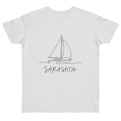 Sarasota Sailboat T-Shirt — 'Sarasota' Coordinates & The Cultural Coast Tee