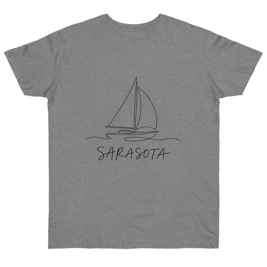 Sarasota Sailboat T-Shirt — 'Sarasota' Coordinates & The Cultural Coast Tee