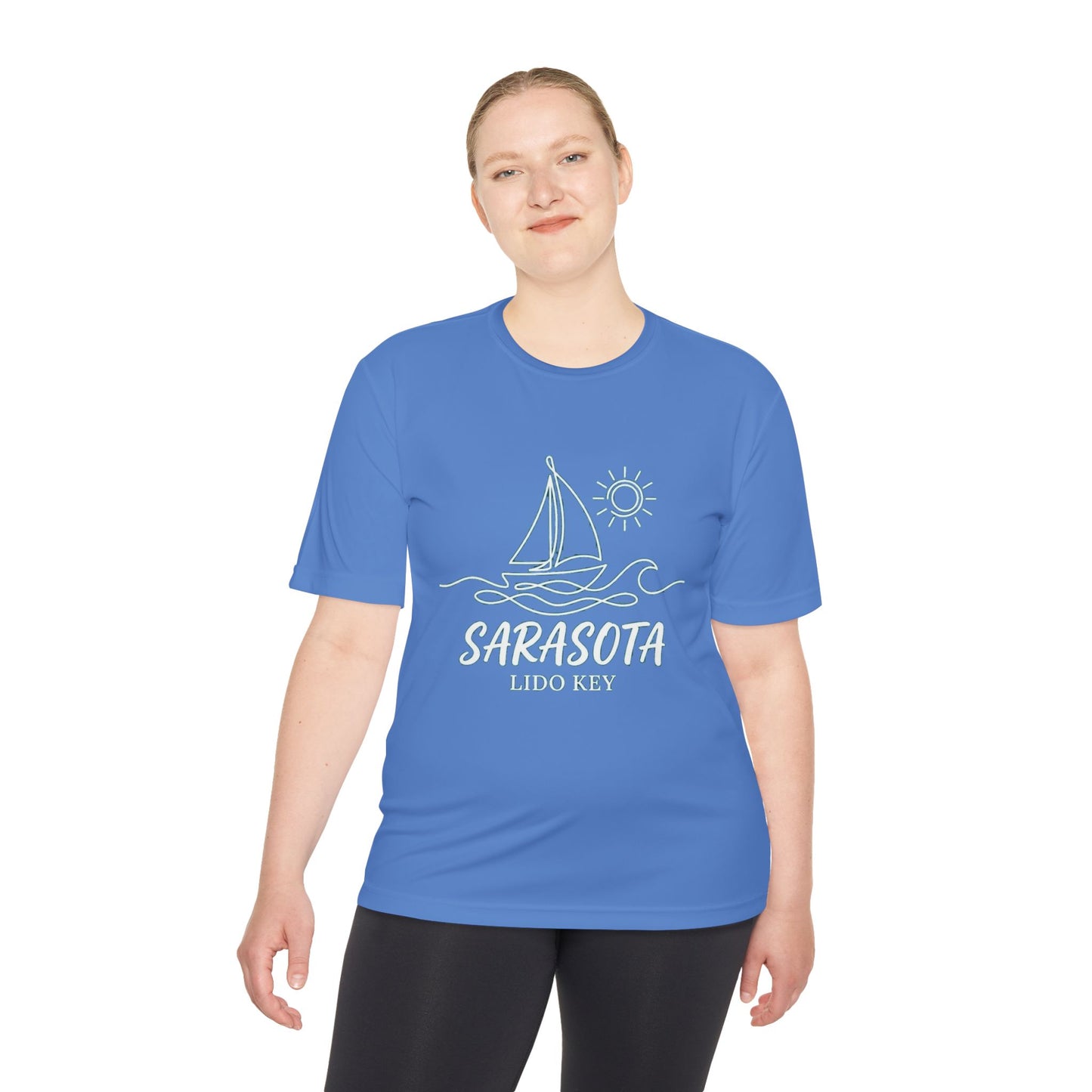 Sarasota Lido Key Sailboat Tee — Lightweight Moisture‑Wicking Beach Shirt