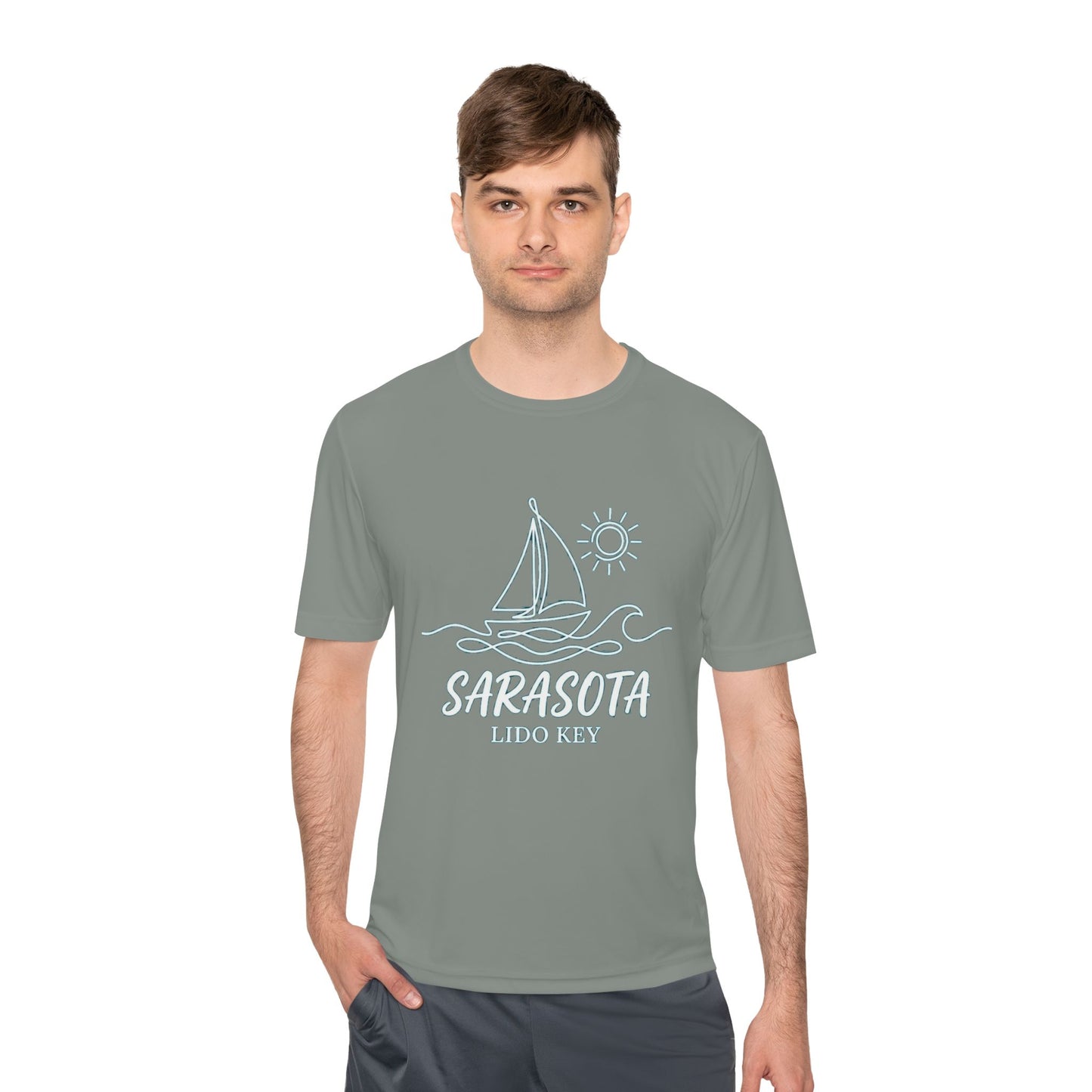 Sarasota Lido Key Sailboat Tee — Lightweight Moisture‑Wicking Beach Shirt