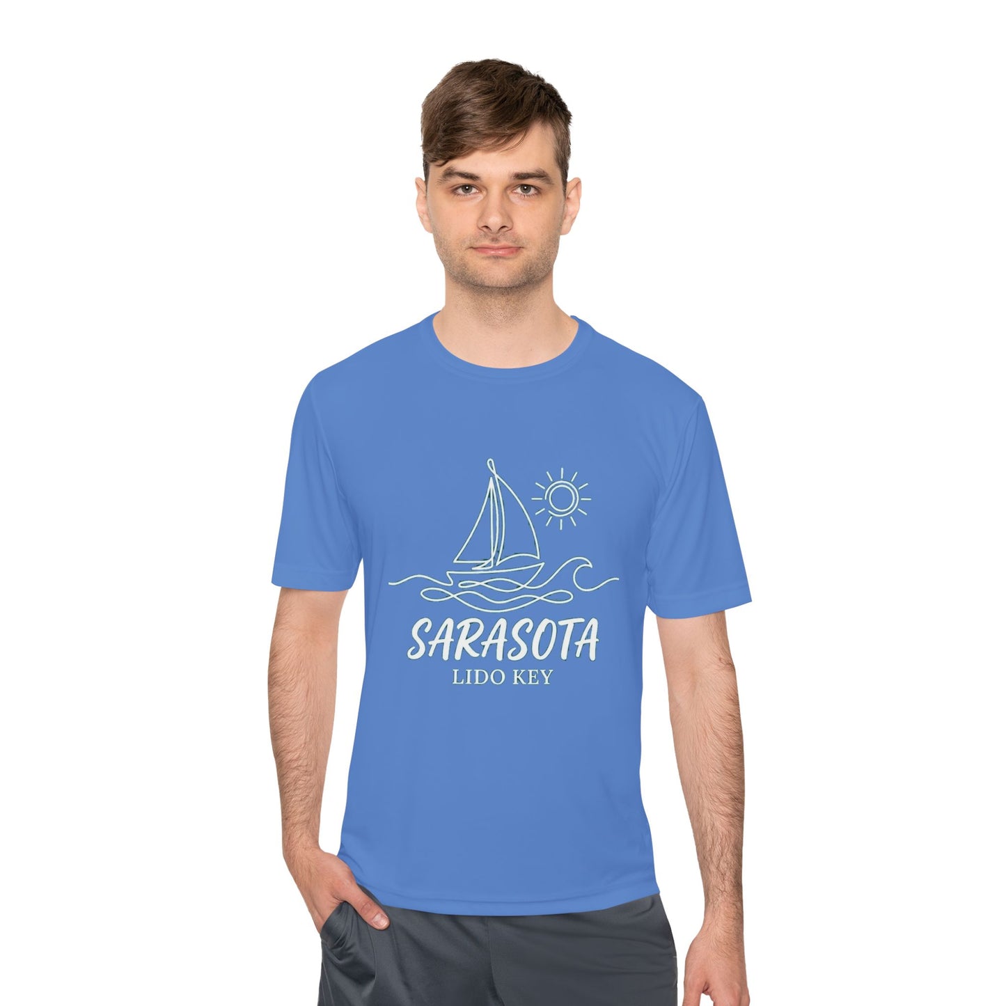 Sarasota Lido Key Sailboat Tee — Lightweight Moisture‑Wicking Beach Shirt