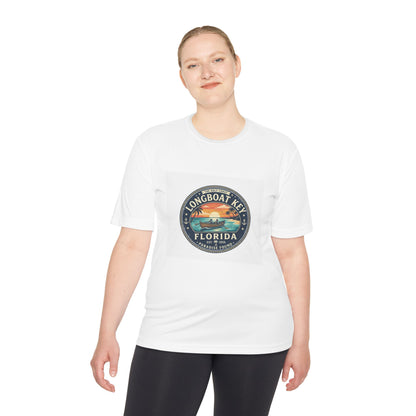 Longboat Key Florida Sunset Tee — Vintage Beach Graphic Moisture-Wicking Shirt