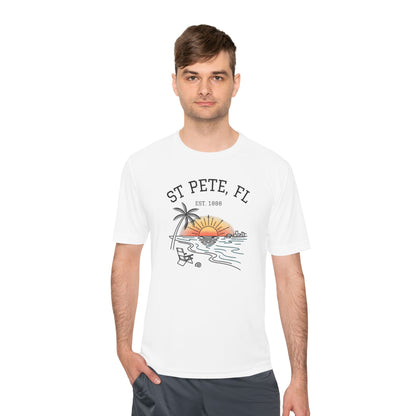 Quick Drying Moisture Wicking Tee - St Pete, FL Sunset Tee