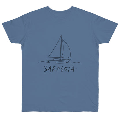 Sarasota Sailboat T-Shirt — 'Sarasota' Coordinates & The Cultural Coast Tee