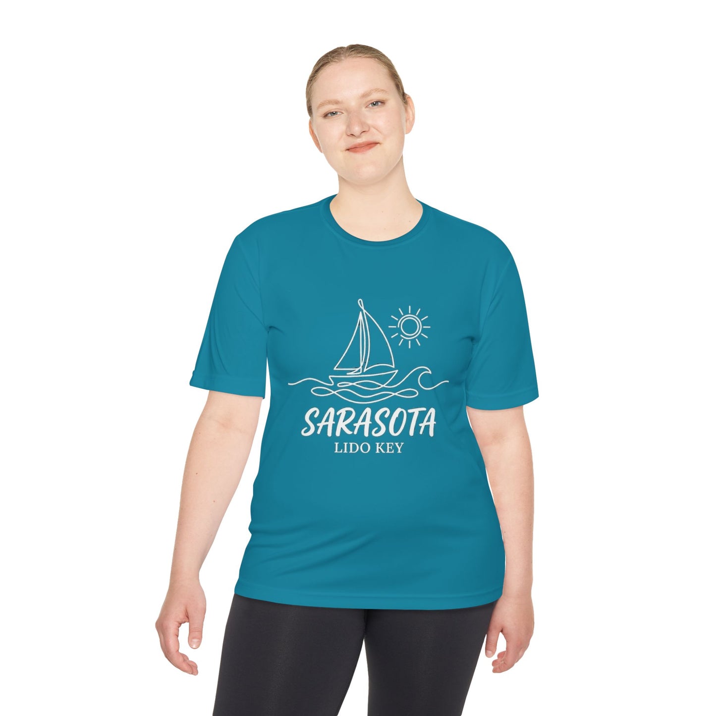 Sarasota Lido Key Sailboat Tee — Lightweight Moisture‑Wicking Beach Shirt
