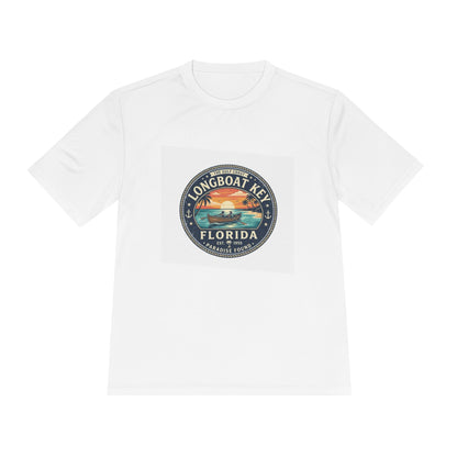 Longboat Key Florida Sunset Tee — Vintage Beach Graphic Moisture-Wicking Shirt