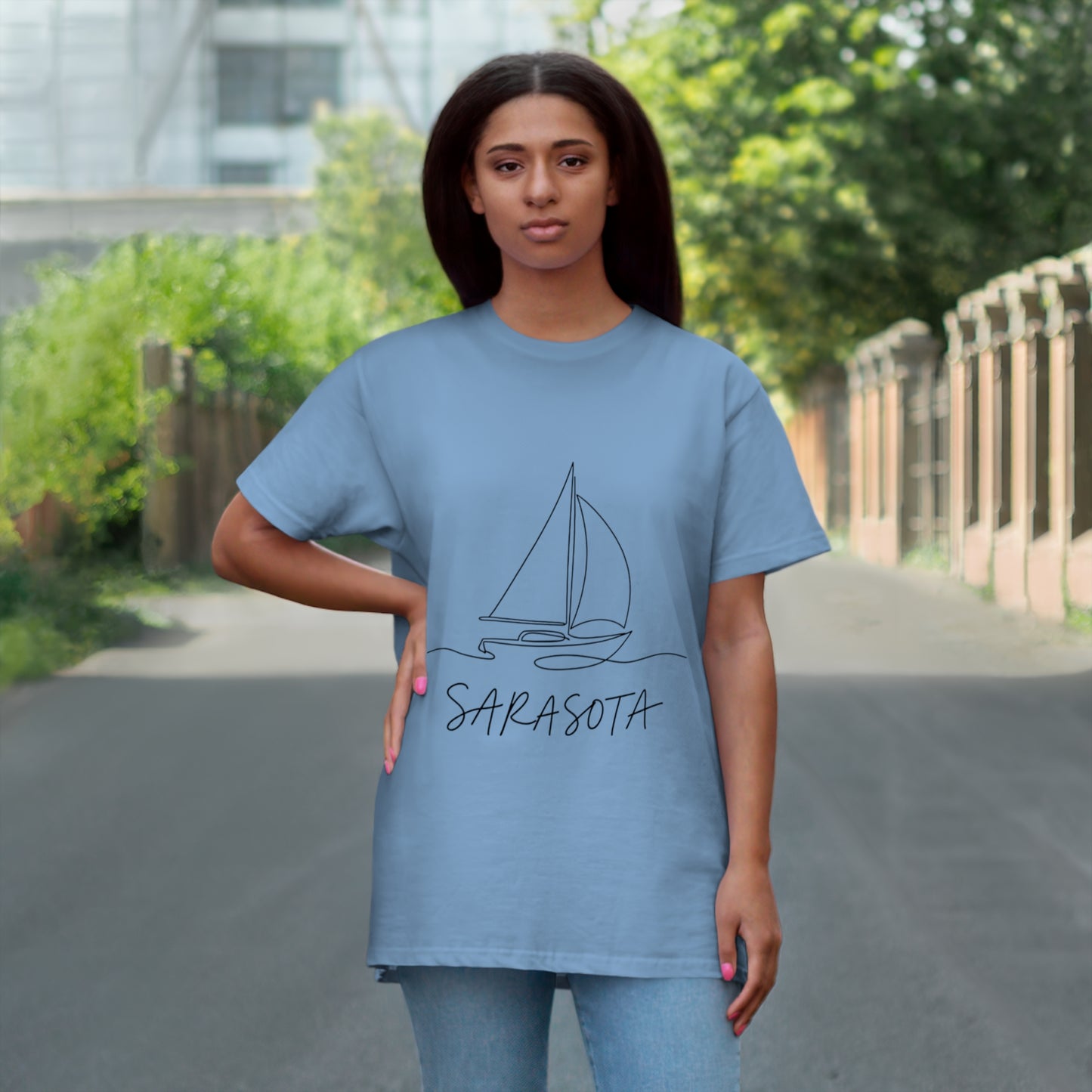Sarasota Sailboat T-Shirt — 'Sarasota' Coordinates & The Cultural Coast Tee