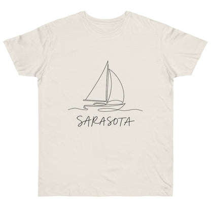 Sarasota Sailboat T-Shirt — 'Sarasota' Coordinates & The Cultural Coast Tee