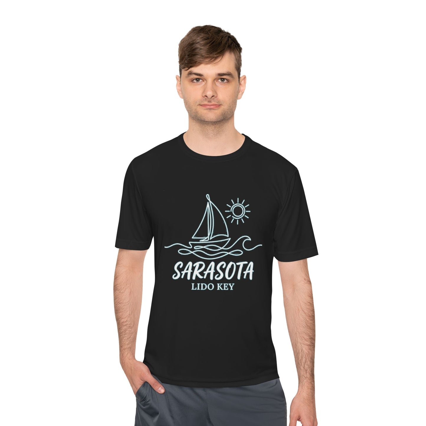 Sarasota Lido Key Sailboat Tee — Lightweight Moisture‑Wicking Beach Shirt