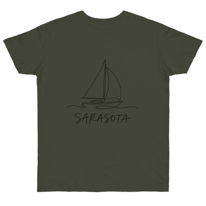 Sarasota Sailboat T-Shirt — 'Sarasota' Coordinates & The Cultural Coast Tee