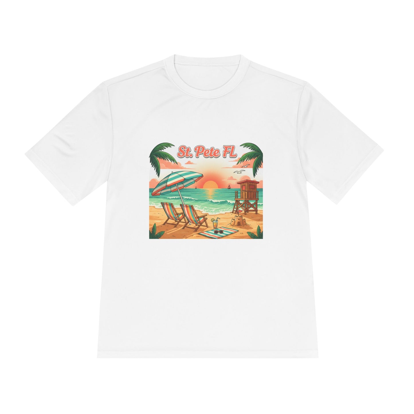 St. Pete FL Sunset Beach Tee — Tropical Palm Beach Vacation Shirt