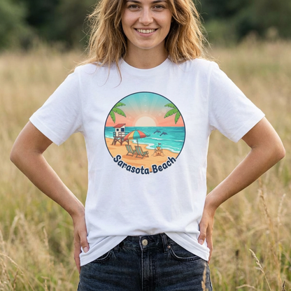 Sarasota Beach Sunset Tee — Coastal Vacation Moisture‑Wicking Shirt