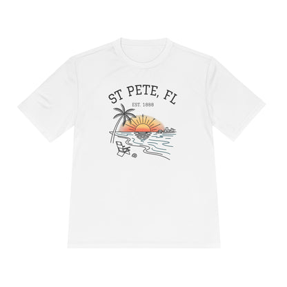 Quick Drying Moisture Wicking Tee - St Pete, FL Sunset Tee