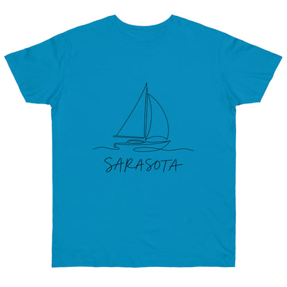 Sarasota Sailboat T-Shirt — 'Sarasota' Coordinates & The Cultural Coast Tee
