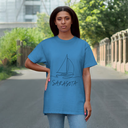 Sarasota Sailboat T-Shirt — 'Sarasota' Coordinates & The Cultural Coast Tee
