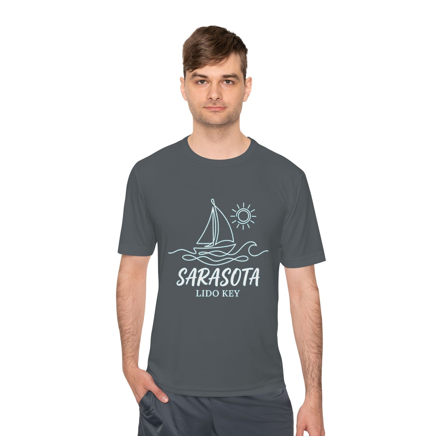 Sarasota Lido Key Sailboat Tee — Lightweight Moisture‑Wicking Beach Shirt