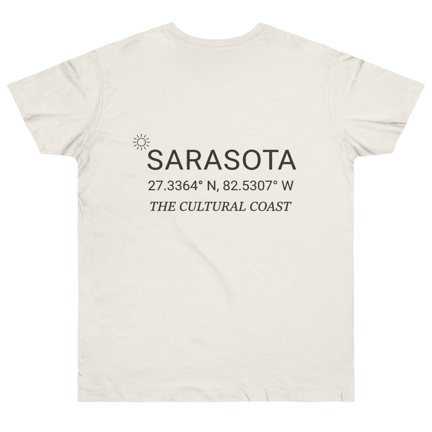 Sarasota Sailboat T-Shirt — 'Sarasota' Coordinates & The Cultural Coast Tee