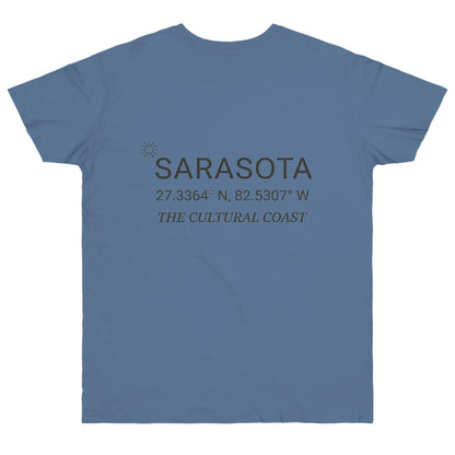 Sarasota Sailboat T-Shirt — 'Sarasota' Coordinates & The Cultural Coast Tee
