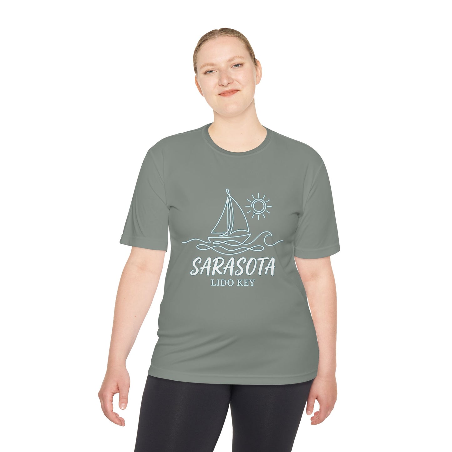 Sarasota Lido Key Sailboat Tee — Lightweight Moisture‑Wicking Beach Shirt
