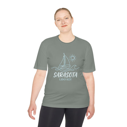 Sarasota Lido Key Sailboat Tee — Lightweight Moisture‑Wicking Beach Shirt