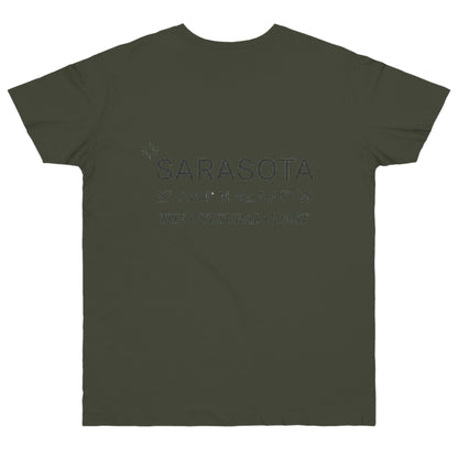 Sarasota Sailboat T-Shirt — 'Sarasota' Coordinates & The Cultural Coast Tee