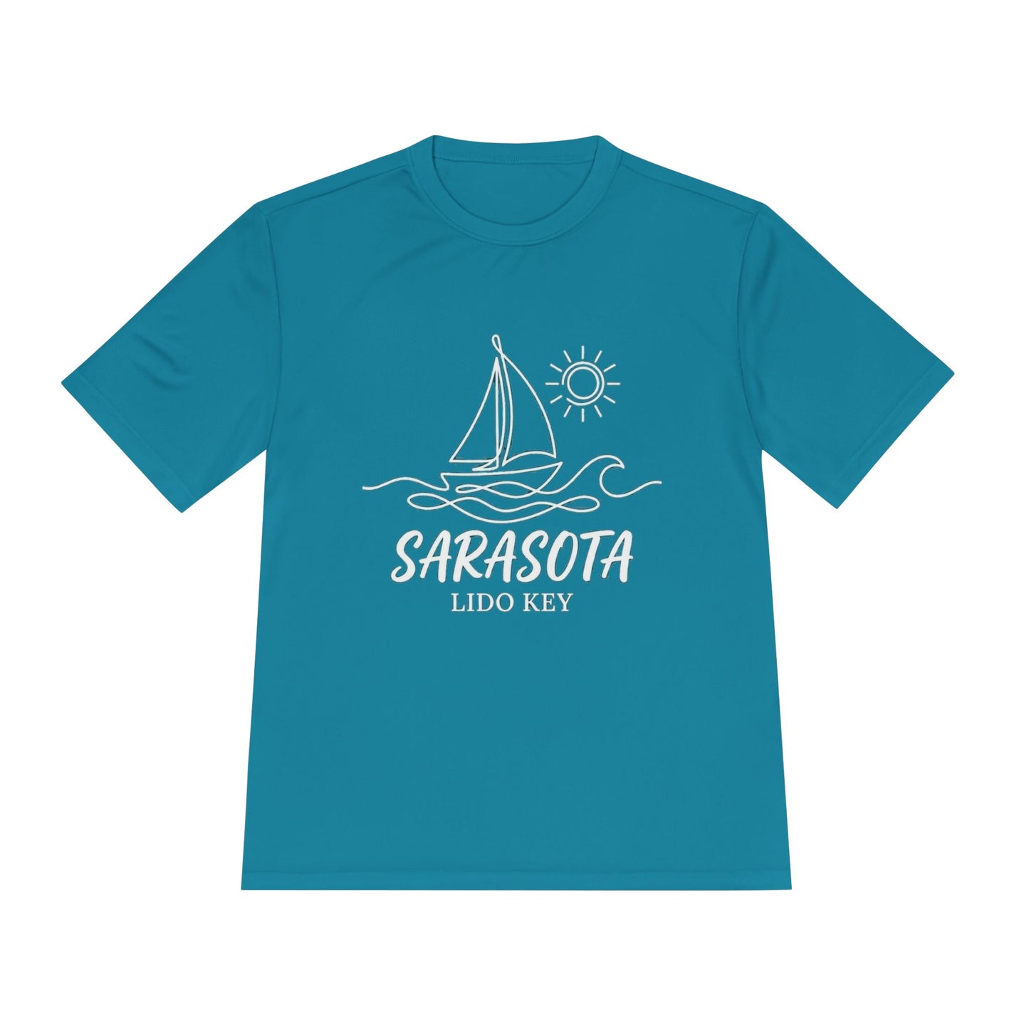 Sarasota Lido Key Sailboat Tee — Lightweight Moisture‑Wicking Beach Shirt