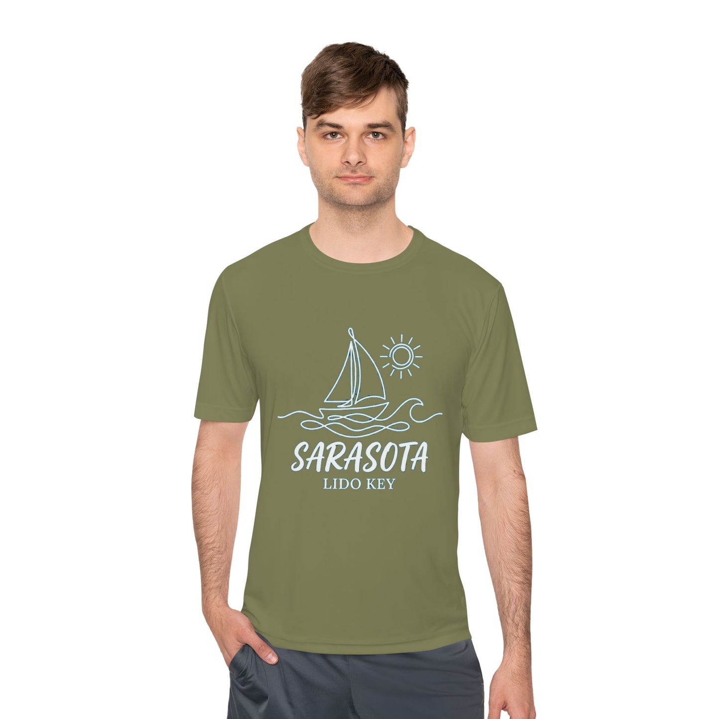 Sarasota Lido Key Sailboat Tee — Lightweight Moisture‑Wicking Beach Shirt