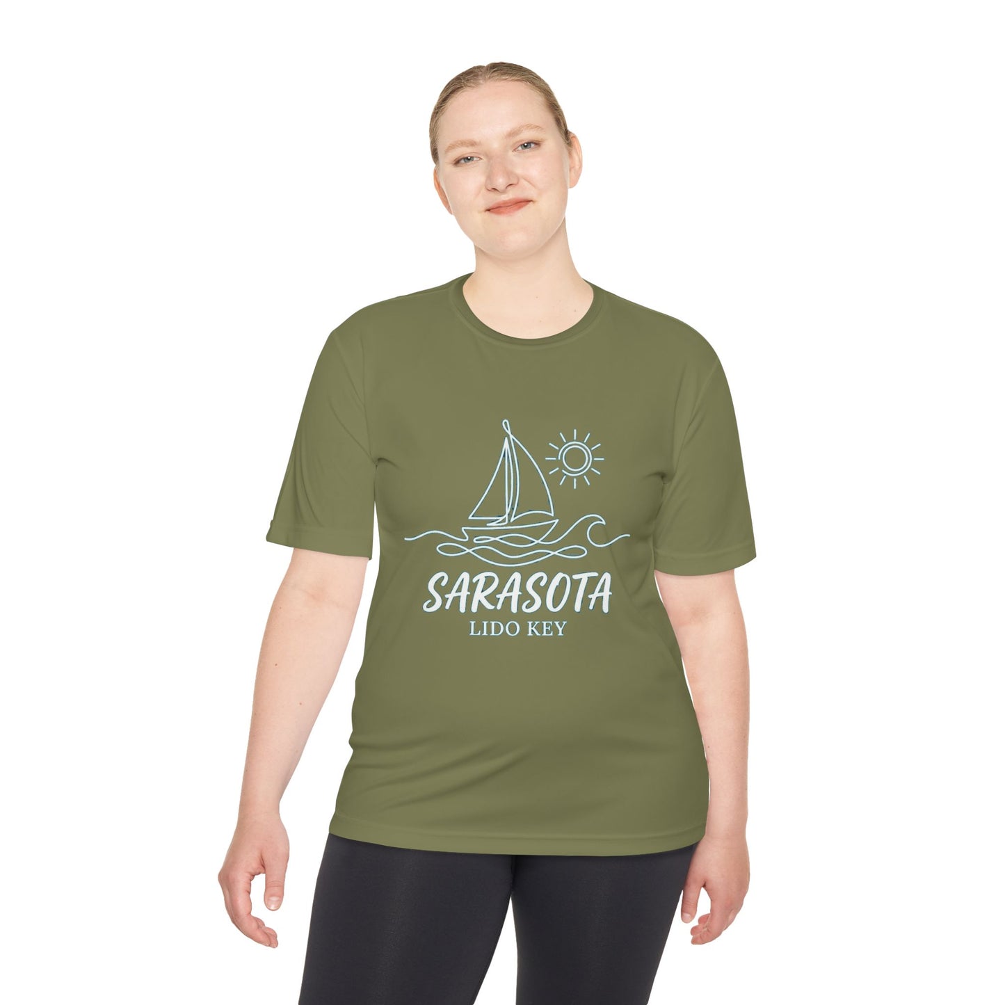 Sarasota Lido Key Sailboat Tee — Lightweight Moisture‑Wicking Beach Shirt
