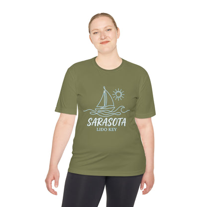 Sarasota Lido Key Sailboat Tee — Lightweight Moisture‑Wicking Beach Shirt