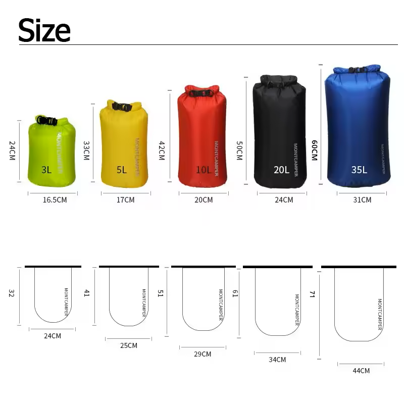 Ultralight Waterproof Dry Sack - 3D Nylon Storage Bag for Kayaking & Rafting