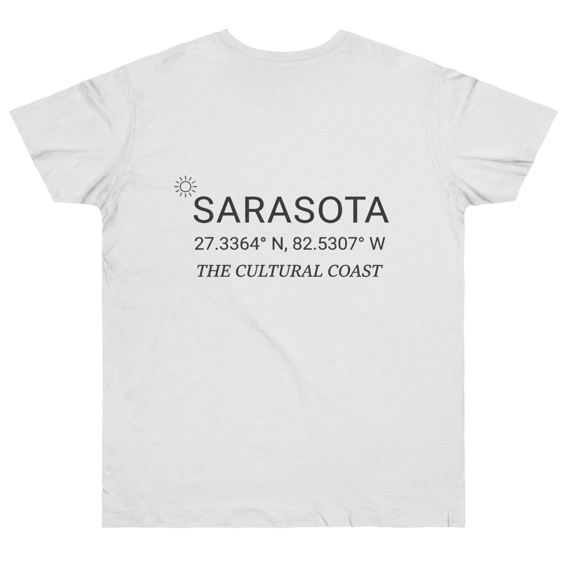 Sarasota Sailboat T-Shirt — 'Sarasota' Coordinates & The Cultural Coast Tee - Watersports Now 