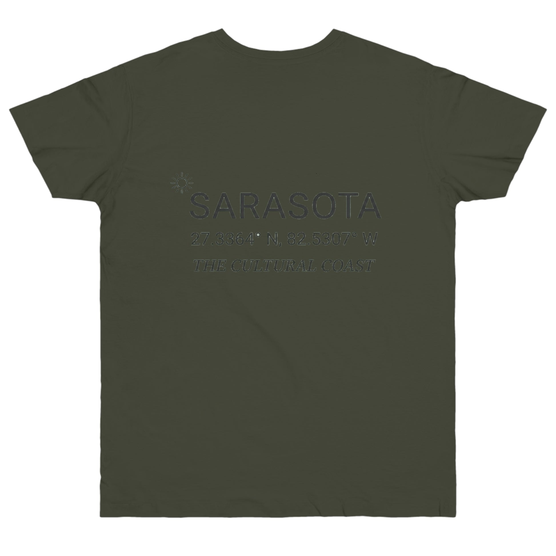 Sarasota Sailboat T-Shirt — 'Sarasota' Coordinates & The Cultural Coast Tee - Watersports Now 