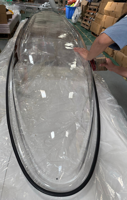 Clear Tandem Two Seat Kayak - Fully Clear with 2 Seats and 2 Paddles.